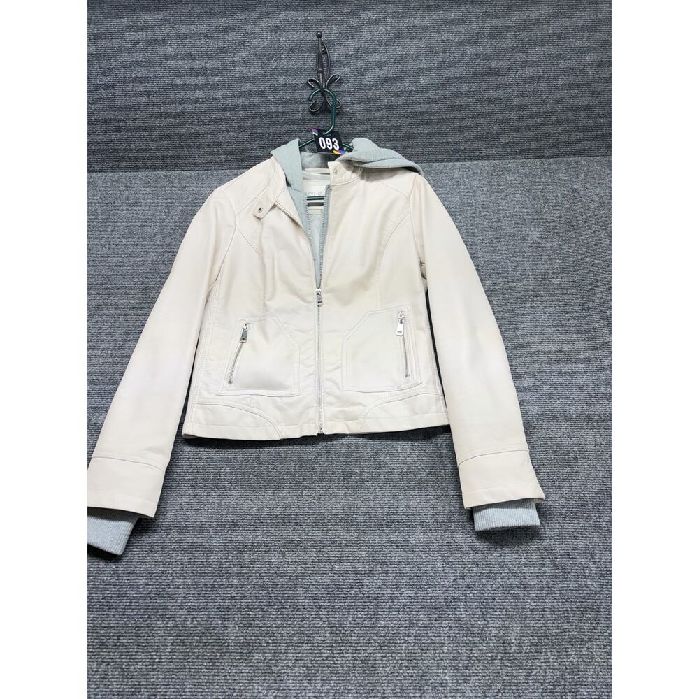 Ci Sono By Cavalini Faux Leather Jacket Women’s Size Small Pink Hooded